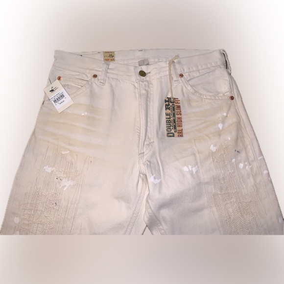 RRL DoubleRL Ralph Lauren High Slim Cream Beige Straight Cowboy Jeans 30x30 Pant - Picture 13 of 13